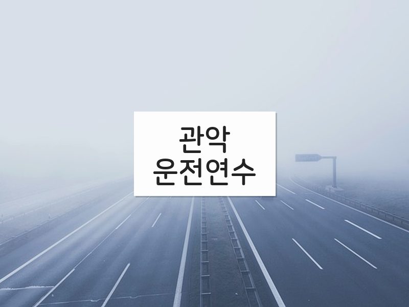 관악운전연수 후기