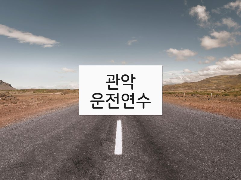 관악운전연수 후기
