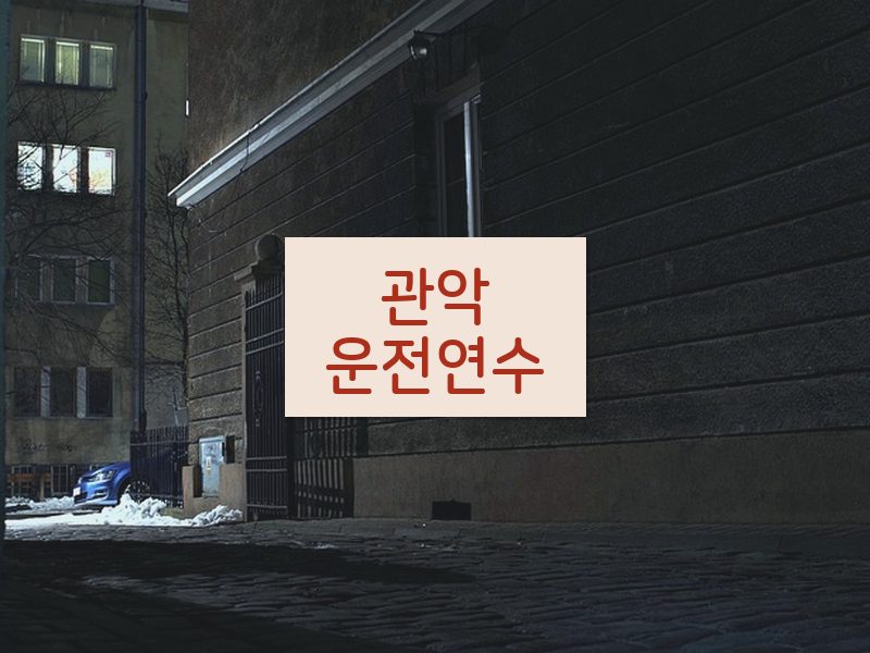 관악운전연수 후기