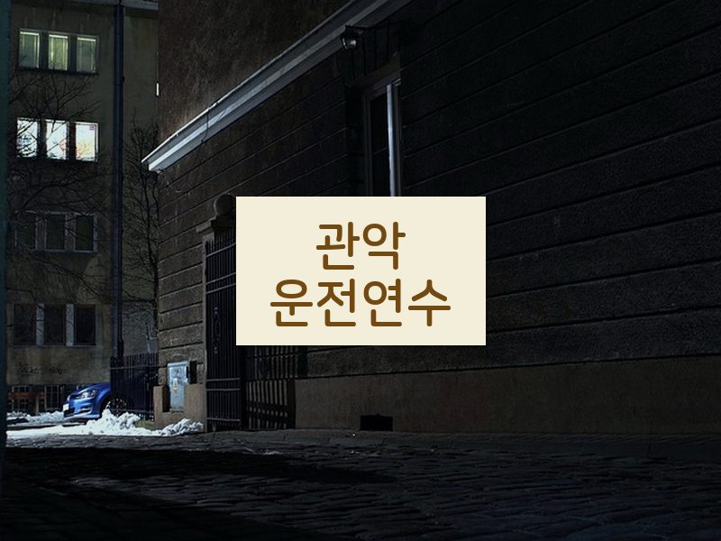 관악운전연수 후기
