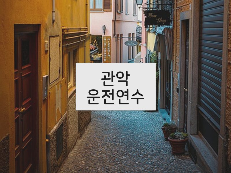 관악운전연수 후기